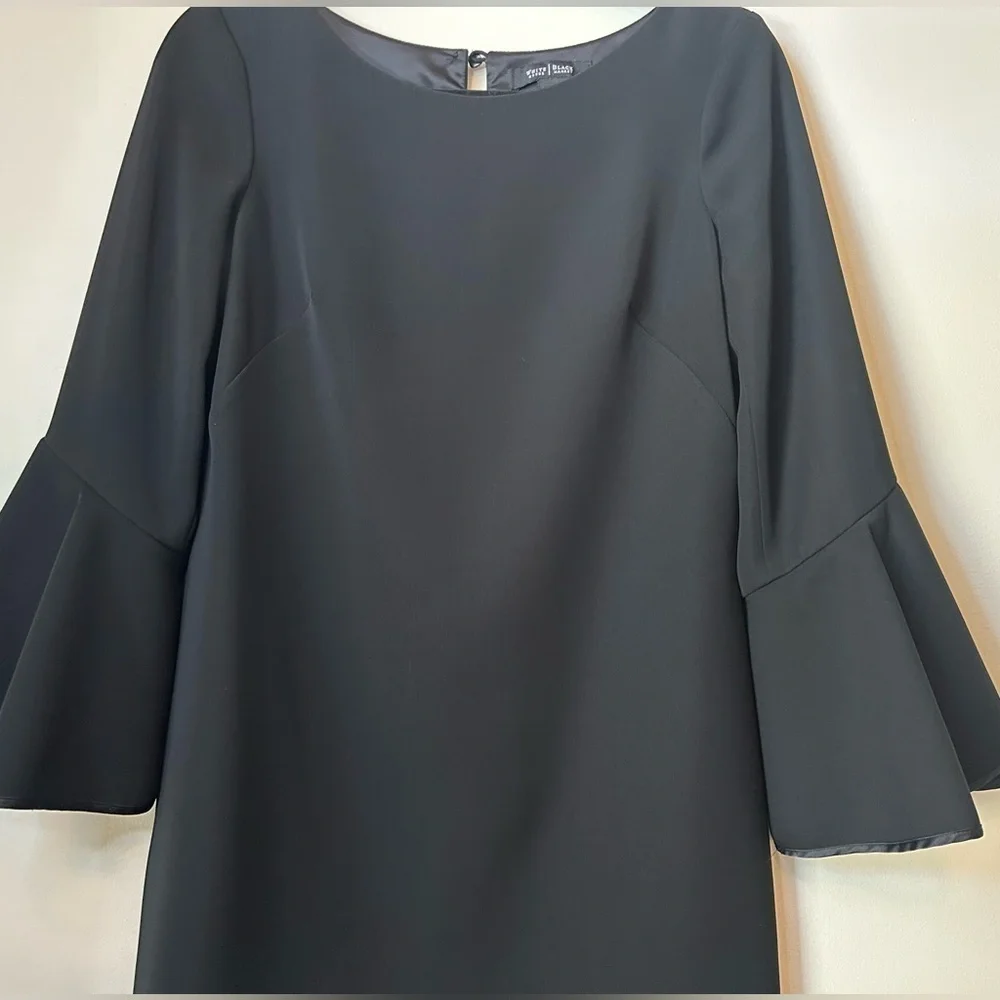 WHITE House Black‎ Market Ruffle Bell Sleeve Sheath Dress Women's 4